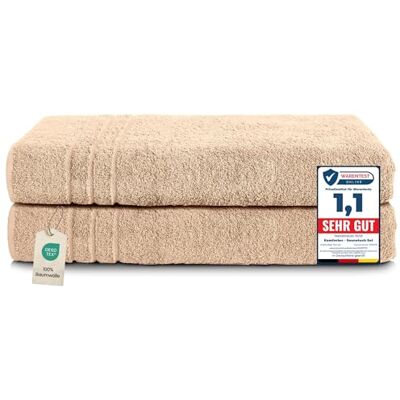 Toallas de Sauna Sevval Komfortec - 2 piezas 80x200cm Beige Toallas de Sauna Sevval Komfortec - 2 piezas 80x200cm Beige