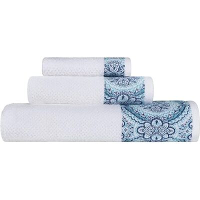 Superior Medallion Juego de 3 Toallas de 100% algodón Turco de 530 g/m², Altamente absorbentes, Toallas Jacquard, diseño Decorativo, 1 baño, 1 Mano y 1 Toalla Facial para baño de Invitados o Superior Medallion Juego de 3 Toallas de 100% algodón Turco de 530 g/m², Altamente absorbentes, Toallas Jacquard, diseño Decorativo, 1 baño, 1 Mano y 1 Toalla Facial para baño de Invitados o