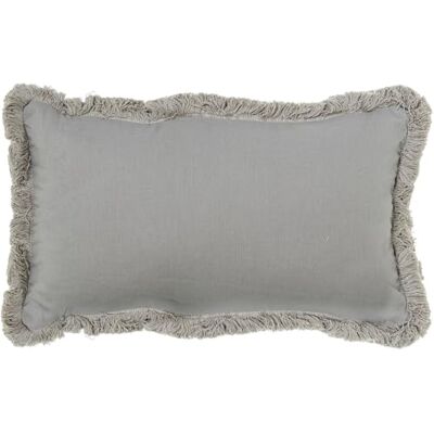 DRW Cojin Rectangular de Poliester, algodón y Lino con Cremallera en Gris 50x10x30 cm DRW Cojin Rectangular de Poliester, algodón y Lino con Cremallera en Gris 50x10x30 cm