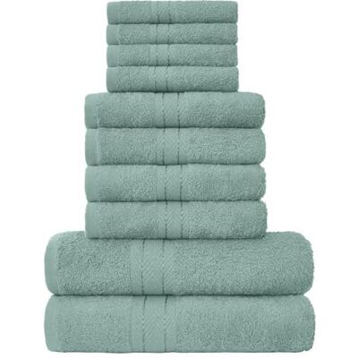GC GAVENO CAVAILIA Juego de 10 Toallas Familiares 100% algodón Egipcio, 4 Caras, 4 Toallas de Mano, 2 Toallas de baño, Accesorios de baño Altamente absorbentes de Agua, Lavables a máquina, Huevo de GC GAVENO CAVAILIA Juego de 10 Toallas Familiares 100% algodón Egipcio, 4 Caras, 4 Toallas de Mano, 2 Toallas de baño, Accesorios de baño Altamente absorbentes de Agua, Lavables a máquina, Huevo de