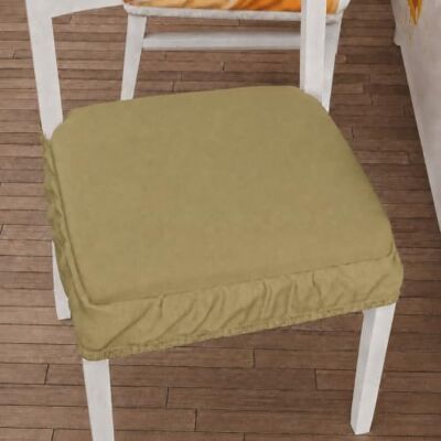PETTI ARTIGIANI ITALIANI Cojines para Silla con Goma Elástica, Cojín de Silla Liso 40x40 cm, Pack de 6, Lavables, 100% Poliéster, Beige PETTI ARTIGIANI ITALIANI Cojines para Silla con Goma Elástica, Cojín de Silla Liso 40x40 cm, Pack de 6, Lavables, 100% Poliéster, Beige