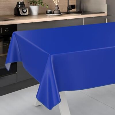 ANRO Mantel de Hule Lavable, para jardín, Exterior e Interior, 200 x 140 cm, con Dobladillo, Color Azul ANRO Mantel de Hule Lavable, para jardín, Exterior e Interior, 200 x 140 cm, con Dobladillo, Color Azul