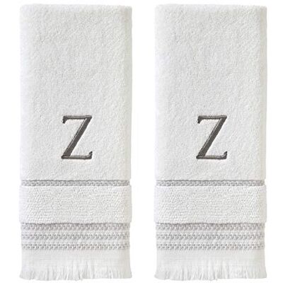 SKL Home Juego de Toallas de Mano, Z, algodón, Blanco, 16x26 SKL Home Juego de Toallas de Mano, Z, algodón, Blanco, 16x26