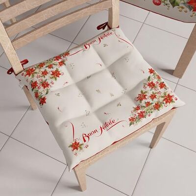 PETTI ARTIGIANI ITALIANI Cojines para Silla de Cocina Navideños, Juego de 6 Unidades, Cojines Decorativos de Navidad de Microfibra con Lazos, 100% Fabricado en Italia PETTI ARTIGIANI ITALIANI Cojines para Silla de Cocina Navideños, Juego de 6 Unidades, Cojines Decorativos de Navidad de Microfibra con Lazos, 100% Fabricado en Italia