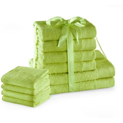 AmeliaHome - Amari - Verde claro - 10 piezas - Towel set AmeliaHome - Amari - Verde claro - 10 piezas - Towel set