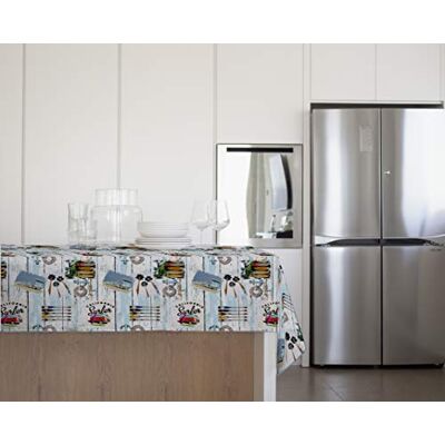 GEMITEX 70114109 Mantel Surf Afelpado Plus, 140 x 140 cm, Ideal para mesas de Exterior, Fiestas y Fiestas, Fabricado en Italia, PVC GEMITEX 70114109 Mantel Surf Afelpado Plus, 140 x 140 cm, Ideal para mesas de Exterior, Fiestas y Fiestas, Fabricado en Italia, PVC