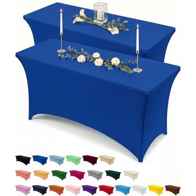 Utopia Kitchen 2 Paquetes de Manteles Rectangulares de Poliéster (4 pies 122 cm) Elásticos de Spandex, Cubre Mesas para Bodas, Bares, Artesanías, Exposiciones (Azul) Utopia Kitchen 2 Paquetes de Manteles Rectangulares de Poliéster (4 pies 122 cm) Elásticos de Spandex, Cubre Mesas para Bodas, Bares, Artesanías, Exposiciones (Azul)