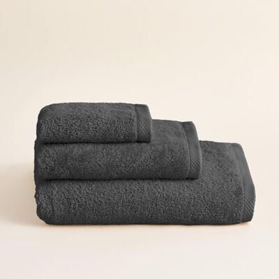 BOHEME Juego de 3 Toallas Serenity Antracita con Toalla de Baño Grande BOHEME Juego de 3 Toallas Serenity Antracita con Toalla de Baño Grande