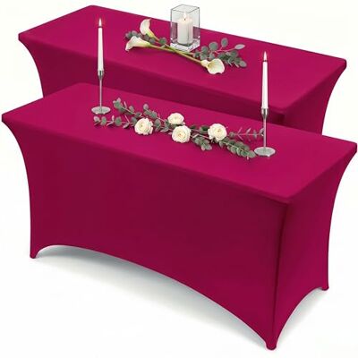 Utopia Kitchen 2 Paquetes de Manteles Rectangulares de Poliéster (6 pies 183 cm) Elásticos de Spandex, Cubre Mesas para Bodas, Bares, Artesanías, Exposiciones (Fucsia) Utopia Kitchen 2 Paquetes de Manteles Rectangulares de Poliéster (6 pies 183 cm) Elásticos de Spandex, Cubre Mesas para Bodas, Bares, Artesanías, Exposiciones (Fucsia)