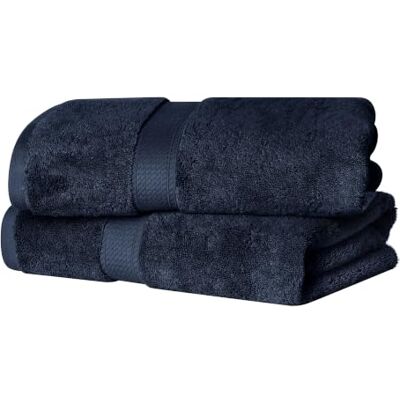 Superior Juego de Toallas de baño de algodón de 900 g/m2, Color Azul Marino, 2 Piezas Superior Juego de Toallas de baño de algodón de 900 g/m2, Color Azul Marino, 2 Piezas