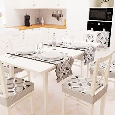 PETTI ARTIGIANI ITALIANI Camino de Mesa, Camino de Mesa de algodón, 1 Pieza Camino de Mesa de Cocina o salón 40 x 140 cm Círculo Gris 100% Made in Italy PETTI ARTIGIANI ITALIANI Camino de Mesa, Camino de Mesa de algodón, 1 Pieza Camino de Mesa de Cocina o salón 40 x 140 cm Círculo Gris 100% Made in Italy