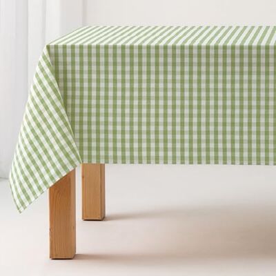 GAMUSI - Mantel antimanchas rectangular vichy - Verde oliva GAMUSI - Mantel antimanchas rectangular vichy - Verde oliva