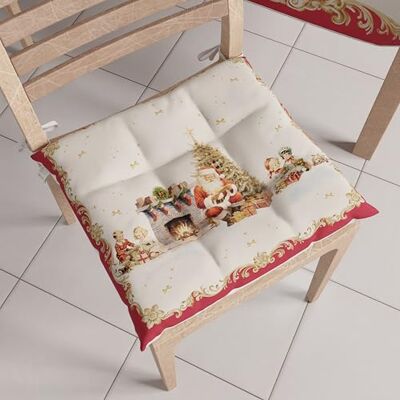 PETTI ARTIGIANI ITALIANI Cojines para Silla de Cocina Navideños, Juego de 6 Unidades, Cojines Decorativos de Navidad de Microfibra con Lazos, 100% Fabricado en Italia PETTI ARTIGIANI ITALIANI Cojines para Silla de Cocina Navideños, Juego de 6 Unidades, Cojines Decorativos de Navidad de Microfibra con Lazos, 100% Fabricado en Italia