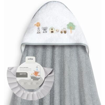 Interbaby Capa de Baño Bebé + Gorro, Granja Koala, Gris Toalla con Capucha 100x100 cm 100% Algodón y Gorro de Baño Ajustable que protege ojos y oídos Regalo Recién Nacido Interbaby Capa de Baño Bebé + Gorro, Granja Koala, Gris Toalla con Capucha 100x100 cm 100% Algodón y Gorro de Baño Ajustable que protege ojos y oídos Regalo Recién Nacido