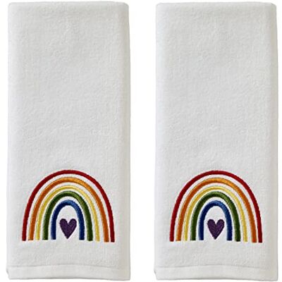 SKL Home Juego de Toallas de Mano, algodón, Pride Rainbow, 25 x 16 Pulgadas SKL Home Juego de Toallas de Mano, algodón, Pride Rainbow, 25 x 16 Pulgadas