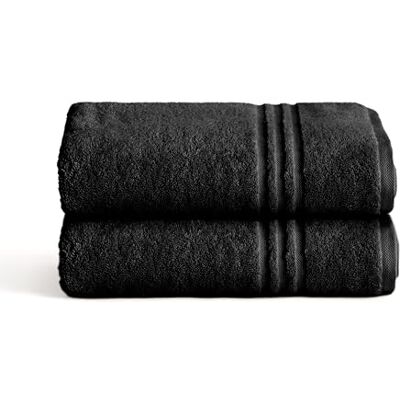 BOHEME Juego de 2 Toallas de Tocador Premium Negro 30x50 cm BOHEME Juego de 2 Toallas de Tocador Premium Negro 30x50 cm