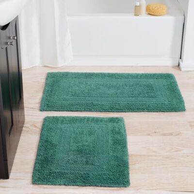 Lavish Home Juego de Alfombrillas de Baño de Algodón - Doble cara, absorbente - 88.9 x 55.9 cm - Accesorios de Baño Lavish Home Juego de Alfombrillas de Baño de Algodón - Doble cara, absorbente - 88.9 x 55.9 cm - Accesorios de Baño
