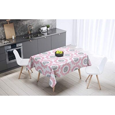 Bonamaison Mantel de Mesa antimoho, Secado rápido, Resistente a Las Manchas, Lavable a máquina, 100% poliéster, 145 x 145 cm, diseñado y Fabricado en Turquía Bonamaison Mantel de Mesa antimoho, Secado rápido, Resistente a Las Manchas, Lavable a máquina, 100% poliéster, 145 x 145 cm, diseñado y Fabricado en Turquía