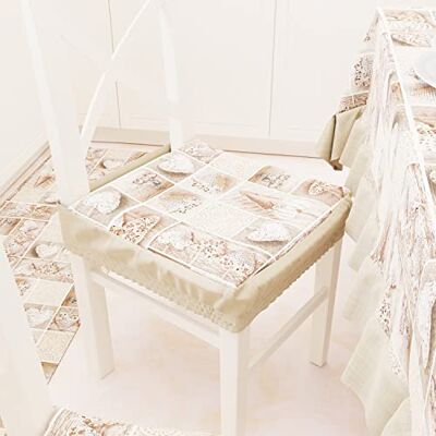 PETTI ARTIGIANI ITALIANI Cojines para Silla de Cocina con elástico de 2 Piezas, Fundas de cojín para Silla de algodón con elástico de 40 x 40 cm – Juego de 2 diseños Lidia Beige 100% Made in Italy PETTI ARTIGIANI ITALIANI Cojines para Silla de Cocina con elástico de 2 Piezas, Fundas de cojín para Silla de algodón con elástico de 40 x 40 cm – Juego de 2 diseños Lidia Beige 100% Made in Italy