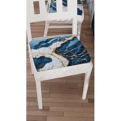 PETTI ARTIGIANI ITALIANI Juego de 2 Cojines para sillas de Cocina, Efecto mármol Azul, 40 x 40 cm, Fundas cuadradas con Goma elástica para Comedor, de Microfibra, 100% Fabricados en Italia PETTI ARTIGIANI ITALIANI Juego de 2 Cojines para sillas de Cocina, Efecto mármol Azul, 40 x 40 cm, Fundas cuadradas con Goma elástica para Comedor, de Microfibra, 100% Fabricados en Italia