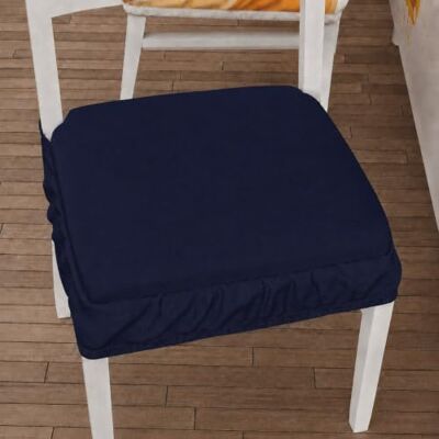 PETTI ARTIGIANI ITALIANI Cojines para Silla con Goma Elástica, Cojín de Silla Liso 40x40 cm, Pack de 2, Lavables, 100% Poliéster, Azul Noche PETTI ARTIGIANI ITALIANI Cojines para Silla con Goma Elástica, Cojín de Silla Liso 40x40 cm, Pack de 2, Lavables, 100% Poliéster, Azul Noche