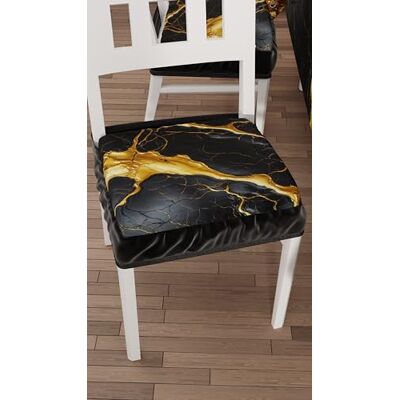 PETTI ARTIGIANI ITALIANI Juego de 6 Cojines para sillas de Cocina, Efecto mármol Negro, 40 x 40 cm, Fundas cuadradas con Goma elástica para Comedor, de Microfibra, 100% Made in Italy PETTI ARTIGIANI ITALIANI Juego de 6 Cojines para sillas de Cocina, Efecto mármol Negro, 40 x 40 cm, Fundas cuadradas con Goma elástica para Comedor, de Microfibra, 100% Made in Italy