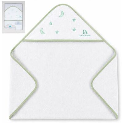 Interbaby Don Algodon Toalla Bebé Capucha, Corazones Colores, Blanco/Verde Interbaby Don Algodon Toalla Bebé Capucha, Corazones Colores, Blanco/Verde