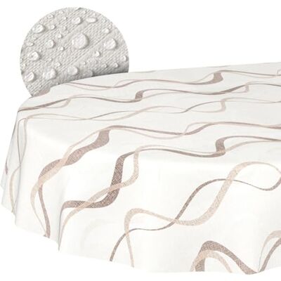 ANRO Mantel de Hule Lavable, para jardín, Exterior e Interior, Ovalado, 240 x 140 cm, Borde de Corte Ondulado ANRO Mantel de Hule Lavable, para jardín, Exterior e Interior, Ovalado, 240 x 140 cm, Borde de Corte Ondulado