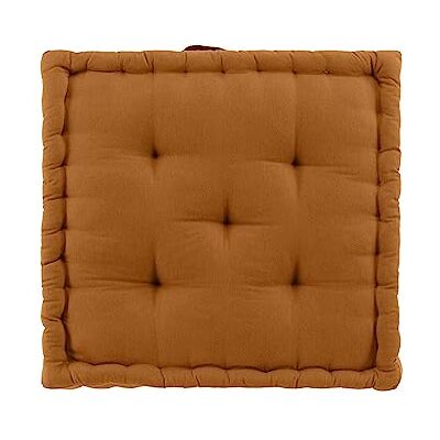 Douceur d'Intérieur Twily Cojín para Suelo, 50 x 50 x 10 cm, Camello, algodón y poliéster Reciclado Douceur d'Intérieur Twily Cojín para Suelo, 50 x 50 x 10 cm, Camello, algodón y poliéster Reciclado