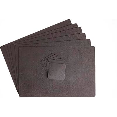 DAG Style Set 6 Manteles Individuales + 6 Posavasos, Línea Juta Light Cacao, 30 x 45 cm, PVC Antibacteriano con Efecto Yute, Antimanchas, Made in Italy DAG Style Set 6 Manteles Individuales + 6 Posavasos, Línea Juta Light Cacao, 30 x 45 cm, PVC Antibacteriano con Efecto Yute, Antimanchas, Made in Italy