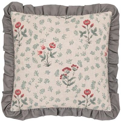 Almohadón con Estampado Floral de Lino Renata de Paoletti 50cm x 50cm - Cojín Almohadón con Estampado Floral de Lino Renata de Paoletti 50cm x 50cm - Cojín