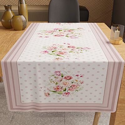 PETTI ARTIGIANI ITALIANI Accesorios textiles de cocina, camino de mesa elegante 40 x 140 cm de microfibra, mantel de mesa con impresión digital lunares en polvo, 100% fabricado en Italia PETTI ARTIGIANI ITALIANI Accesorios textiles de cocina, camino de mesa elegante 40 x 140 cm de microfibra, mantel de mesa con impresión digital lunares en polvo, 100% fabricado en Italia