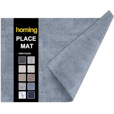 Homing Juego de 6 manteles Individuales de Piel sintética Resistentes al Calor, Impermeables, Lavables para Comedor, para Interiores y Exteriores, fáciles de Limpiar, Color Azul Mezclilla Homing Juego de 6 manteles Individuales de Piel sintética Resistentes al Calor, Impermeables, Lavables para Comedor, para Interiores y Exteriores, fáciles de Limpiar, Color Azul Mezclilla