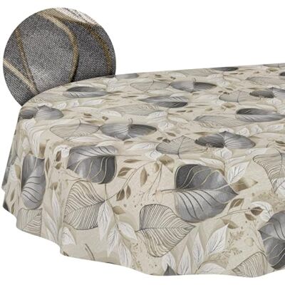 ANRO Mantel Lavable, Efecto Loto, fácil de Limpiar, de algodón y poliéster, Resistente a Las Manchas, para Exterior, jardín, Hojas de Paladio, Ovalado, 200 x 140 cm ANRO Mantel Lavable, Efecto Loto, fácil de Limpiar, de algodón y poliéster, Resistente a Las Manchas, para Exterior, jardín, Hojas de Paladio, Ovalado, 200 x 140 cm
