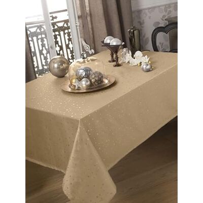CALITEX Evita Mantel de poliéster (150 x 250 cm), Color champán CALITEX Evita Mantel de poliéster (150 x 250 cm), Color champán