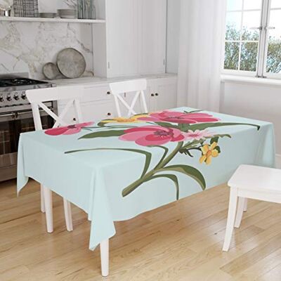 Bonamaison Mantel de Mesa antimoho, Secado rápido, Resistente a Las Manchas, Lavable a máquina, 100% poliéster, 145 x 180 cm, diseñado y Fabricado en Turquía Bonamaison Mantel de Mesa antimoho, Secado rápido, Resistente a Las Manchas, Lavable a máquina, 100% poliéster, 145 x 180 cm, diseñado y Fabricado en Turquía