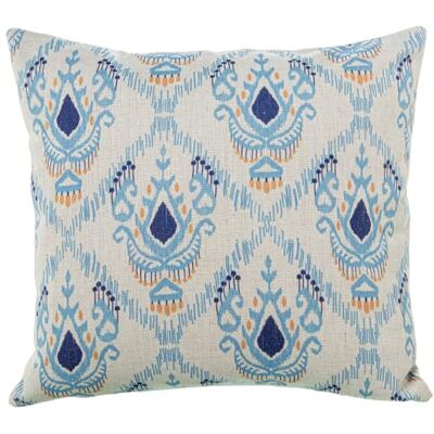 DRW Cojin Cuadrado de Poliester y algodón con Cremallera y Decoracion en Azul 45x10x45 cm DRW Cojin Cuadrado de Poliester y algodón con Cremallera y Decoracion en Azul 45x10x45 cm