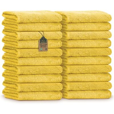 NatureMark Toallas de Invitado – Pack de 20 (30x50 cm), 100% Algodón, Certificadas Oeko-Tex, Suaves, Absorbentes y Fáciles de Cuidar – para Baño, Invitados & SPA Amarillo NatureMark Toallas de Invitado – Pack de 20 (30x50 cm), 100% Algodón, Certificadas Oeko-Tex, Suaves, Absorbentes y Fáciles de Cuidar – para Baño, Invitados & SPA Amarillo