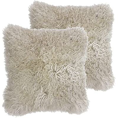 Paoletti Cojines llenos de poliéster de Paquete Doble Mongol, Avena, 40 x 40cm, 2 Paoletti Cojines llenos de poliéster de Paquete Doble Mongol, Avena, 40 x 40cm, 2