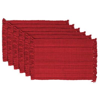 DII Colección de Mesa, algodón, Rojo Tango, Juego de manteles Individuales, 13 x 19 Pulgadas DII Colección de Mesa, algodón, Rojo Tango, Juego de manteles Individuales, 13 x 19 Pulgadas