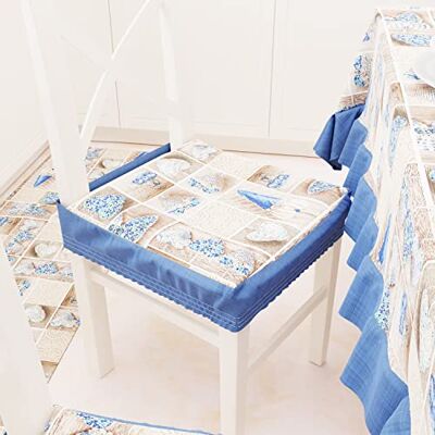 PETTI ARTIGIANI ITALIANI Cojines para Silla de Cocina con elástico de 2 Piezas, Fundas de cojín para Silla de algodón con elástico de 40 x 40 cm – Juego de 2 diseños Lidia Azul 100% Made in Italy PETTI ARTIGIANI ITALIANI Cojines para Silla de Cocina con elástico de 2 Piezas, Fundas de cojín para Silla de algodón con elástico de 40 x 40 cm – Juego de 2 diseños Lidia Azul 100% Made in Italy