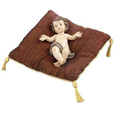 DRW Niño Jesus de Resina Pintado a Mano Tumbado en cojin 17x8x23 cm DRW Niño Jesus de Resina Pintado a Mano Tumbado en cojin 17x8x23 cm