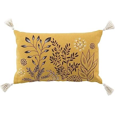Douceur d'Intérieur Suzanne Cojín, con Funda extraíble, 30 x 50 cm, Amarillo, algodón Reciclado Estampado Douceur d'Intérieur Suzanne Cojín, con Funda extraíble, 30 x 50 cm, Amarillo, algodón Reciclado Estampado