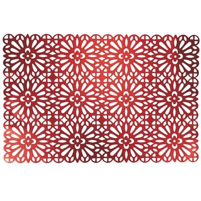 Galileo Casa Juego de 6 manteles Individuales rectangulares, Color Rojo, decoración Tallada, Santa's House Galileo Casa Juego de 6 manteles Individuales rectangulares, Color Rojo, decoración Tallada, Santa's House