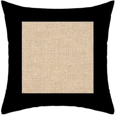 Soleil d'ocre , Cojín, Jute, Negro, 40 x 40 cm, Algodón Soleil d'ocre , Cojín, Jute, Negro, 40 x 40 cm, Algodón