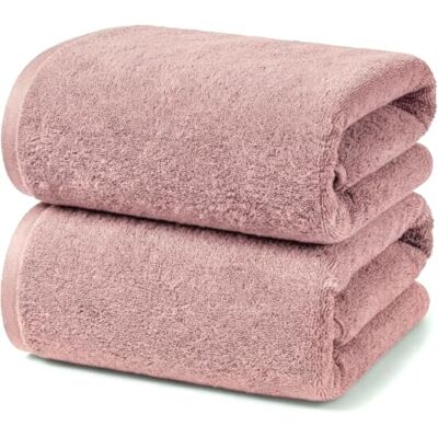 Ruggeri 2 Toallas 70x140cm 100% Algodón, Rosa Juego de 2 Toallas de Ducha 70x140 cm, 500 g/m², 100% Puro Algodón Extra Suave, Lavable a Máquina Ruggeri 2 Toallas 70x140cm 100% Algodón, Rosa Juego de 2 Toallas de Ducha 70x140 cm, 500 g/m², 100% Puro Algodón Extra Suave, Lavable a Máquina