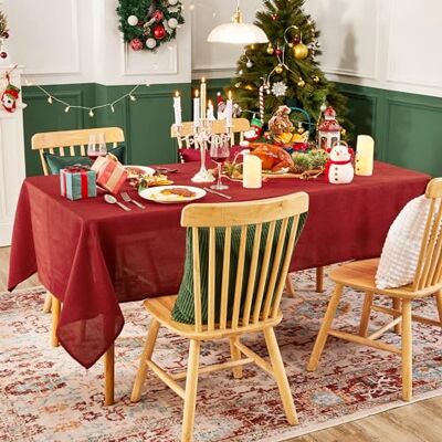 Deconovo Mantel de Mesa Cuadrado Antimanchas Impermeable, 150x150 cm Mantel Decorativo con Efecto Lino, Fácil de Limpiar para Comedor, Cocina, Uso Diario y Celebraciones Rojo Deconovo Mantel de Mesa Cuadrado Antimanchas Impermeable, 150x150 cm Mantel Decorativo con Efecto Lino, Fácil de Limpiar para Comedor, Cocina, Uso Diario y Celebraciones Rojo