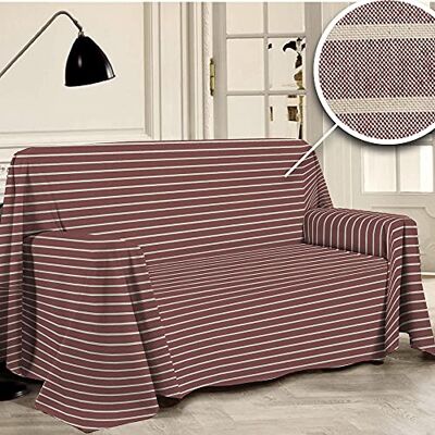 PENSIERI DELICATI Funda de Sofá 250 x 290 cm Made in Italy, Toalla 100% Algodón Puro Reciclado Teñido de Hilo, Fantasía Rayas Rojo, Ideal como Tela Decoración, Cubre Sofá, Manta Pícnic PENSIERI DELICATI Funda de Sofá 250 x 290 cm Made in Italy, Toalla 100% Algodón Puro Reciclado Teñido de Hilo, Fantasía Rayas Rojo, Ideal como Tela Decoración, Cubre Sofá, Manta Pícnic