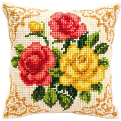 Vervaco Punto De Cruz Kit Cojin Decorativo Flores Manualidades Adultos Decoracion Bordar Kit Principiantes Completo DIY Bordado Creativo Regalo ca. 40x40 cm Cross Stitch Embroidery Vervaco Punto De Cruz Kit Cojin Decorativo Flores Manualidades Adultos Decoracion Bordar Kit Principiantes Completo DIY Bordado Creativo Regalo ca. 40x40 cm Cross Stitch Embroidery