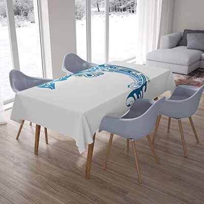 Bonamaison Mantel de Mesa antimoho, Secado rápido, Resistente a Las Manchas, Lavable a máquina, 100% poliéster, 145 x 220 cm, diseñado y Fabricado en Turquía Bonamaison Mantel de Mesa antimoho, Secado rápido, Resistente a Las Manchas, Lavable a máquina, 100% poliéster, 145 x 220 cm, diseñado y Fabricado en Turquía